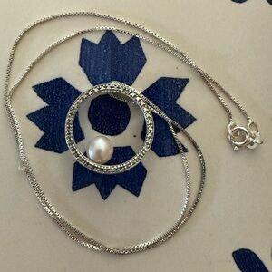 Ross-Simons Silver Circle Pearl Necklace